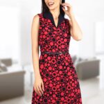 Rochie fara maneci cu revere negre 117R1769i1769