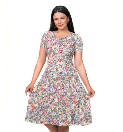 Rochie eleganta cu flori din vascoza in clini 53R2083i2083