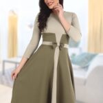 Rochie in clos bej cu funda 84R03i12