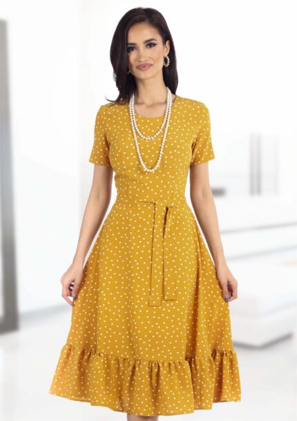 Rochie cu volan si buline albe 94R1555i1555