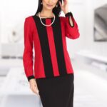 Costum office bluza cu fusta neagra 01BF021i161