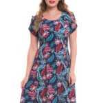 Rochie de zi in clini cu captuseala si imprimeu floral 50R252i252