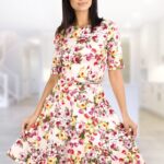 Rochie in clos de vara cu model floral R429i937