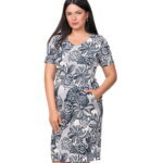 Rochie cu buzunare si imprimeu 56R2082i2082