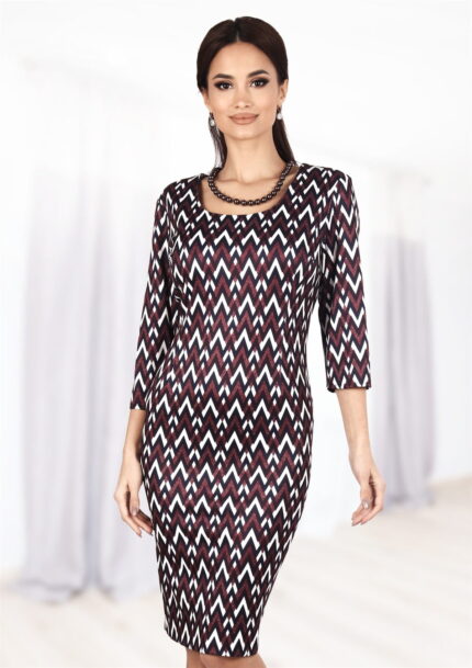 Rochie conica cu imprimeu in zig-zag  29R1994i1994