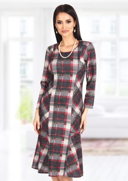 Rochie cu volane imprimata geometric 65R2030i2030