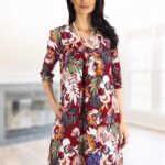 Rochie imprimata floral cu snur la talie 43R1418i1418