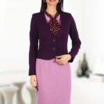 Compleu cu rochie roz cu funda 44SR22i14