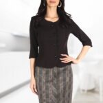 Costum office in carouri cu fusta 43SF16i1401