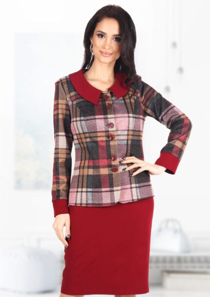 Costum elegant cu fusta burgundy 37SF1184i44