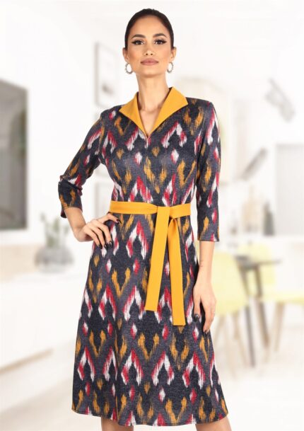 Rochie evazata cu imprimeu grafic 38R1969i1969