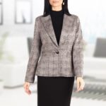 Costum elegant cu fusta negru uni 36SF1053i16