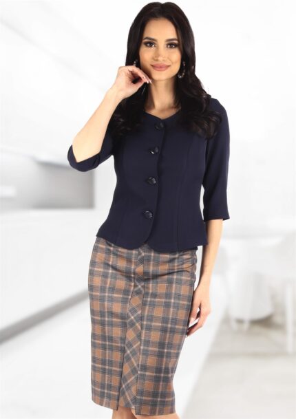 Costum office cu fusta in carouri 43SF05i1396