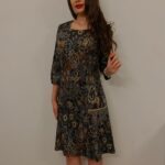 Rochie in clini ,  cu volane laterale si imprimeu floral abstract 65R2029i2029