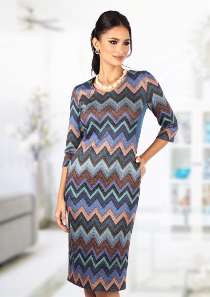 Rochie cu insertie albastra pe laterale 69R723i723