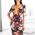 Rochie conica cu revere galben mustar 102R2017i2017