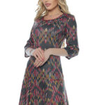 Rochie cu volane si imprimeu abstract #422839