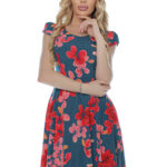 Rochie in clini  si imprimeu floral#422899