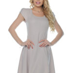 Rochie in clini de culoare bej#423131