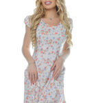 Rochie alba in clini cu imprimeu floral#422886