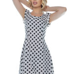 Rochie alba  in clini cu buline negre#422949