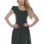 Rochie in clini de culoare kaki#423141