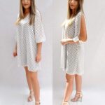 Rochie Audry alba  cu buline negre 52275