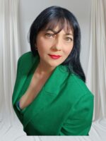 Costum elegant verde smarald din in  - 3 piese