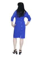 Rochie eleganta reversibila  2 in 1  - albastru regal#54090 - imagine 2