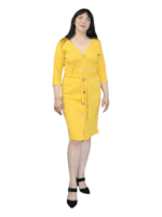 Rochie eleganta  2 in 1 pentru birou - galben mustar #54043 - imagine 2