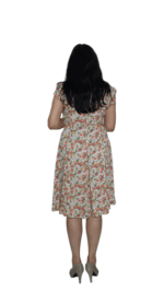 Rochie midi din vascoza cu imprimeu floral - imagine 3