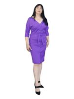 Rochie eleganta  2 in 1 pentru birou si evenimente - mov lila#54054 - imagine 2