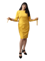 Rochie eleganta  2 in 1 pentru birou - galben mustar #54043