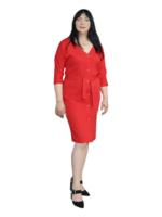 Rochie eleganta  2 in 1 - rosu intens - imagine 2