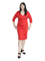 Rochie eleganta  2 in 1 - rosu intens