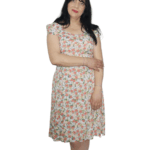 Rochie midi din vascoza cu imprimeu floral