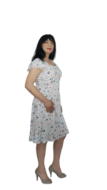 Rochie bleu ciel din vascoza - imagine 3