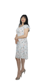 Rochie bleu ciel din vascoza - imagine 2